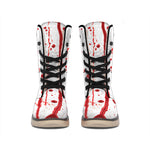 Flowing Red Blood Print Winter Boots