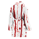 Flowing Red Blood Print Women's Bathrobe