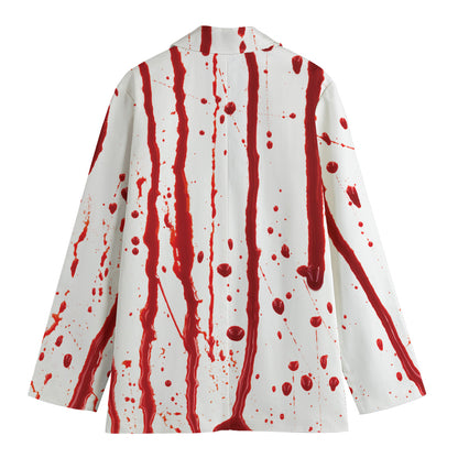 Flowing Red Blood Print Women's Blazer