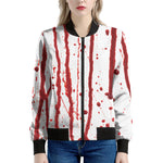 Flowing Red Blood Print Women's Bomber Jacket