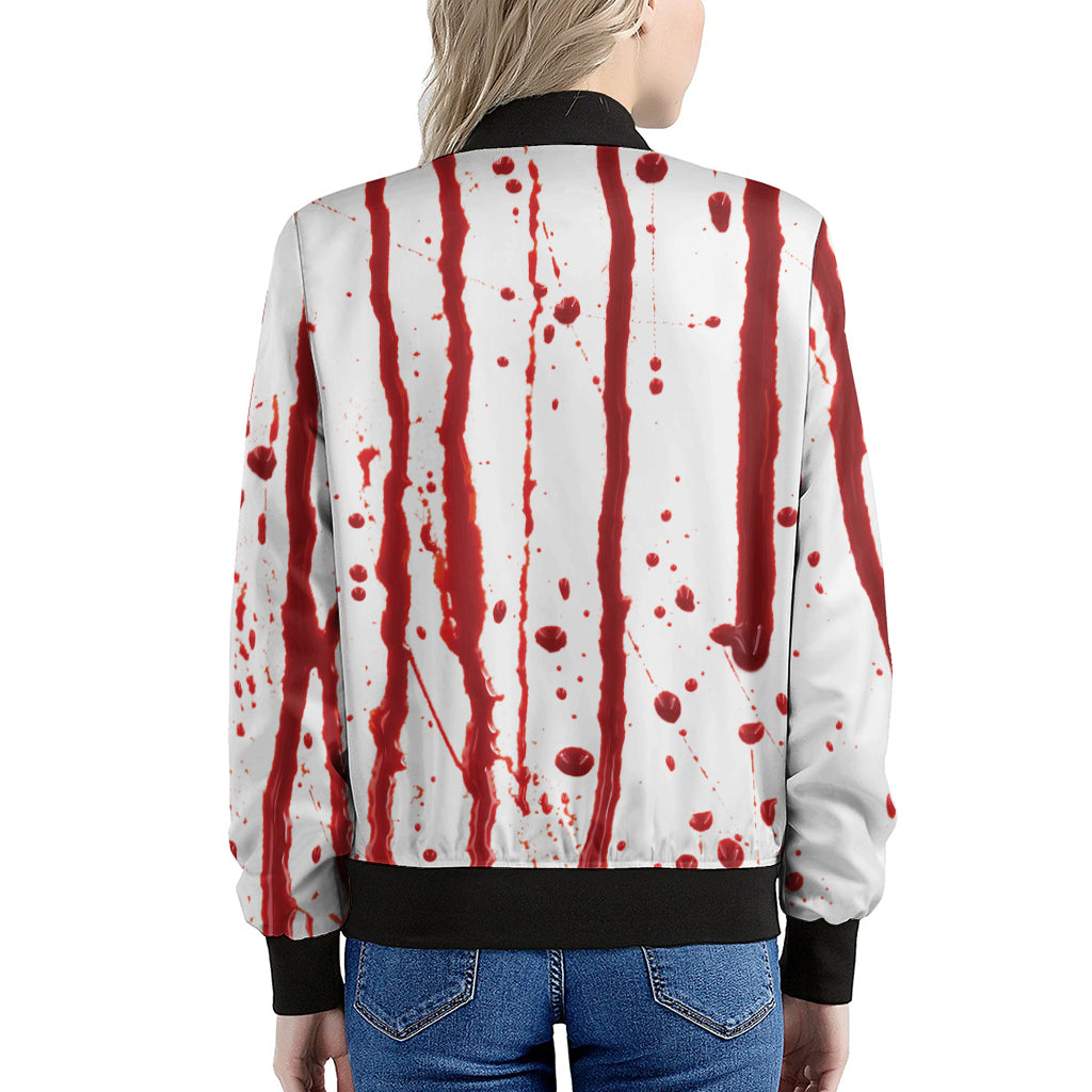 Flowing Red Blood Print Women's Bomber Jacket