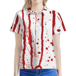 Flowing Red Blood Print Women's Polo Shirt