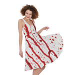 Flowing Red Blood Print Women's Sleeveless Dress