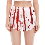 Flowing Red Blood Print Women's Split Running Shorts