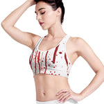 Flowing Red Blood Print Women's Sports Bra