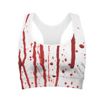 Flowing Red Blood Print Women's Sports Bra
