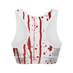 Flowing Red Blood Print Women's Sports Bra