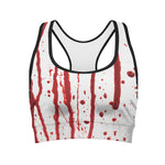 Flowing Red Blood Print Women's Sports Bra