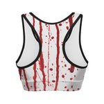 Flowing Red Blood Print Women's Sports Bra