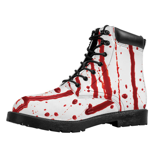 Flowing Red Blood Print Work Boots
