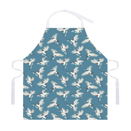 Flying Crane Bird Pattern Print Adjustable Apron