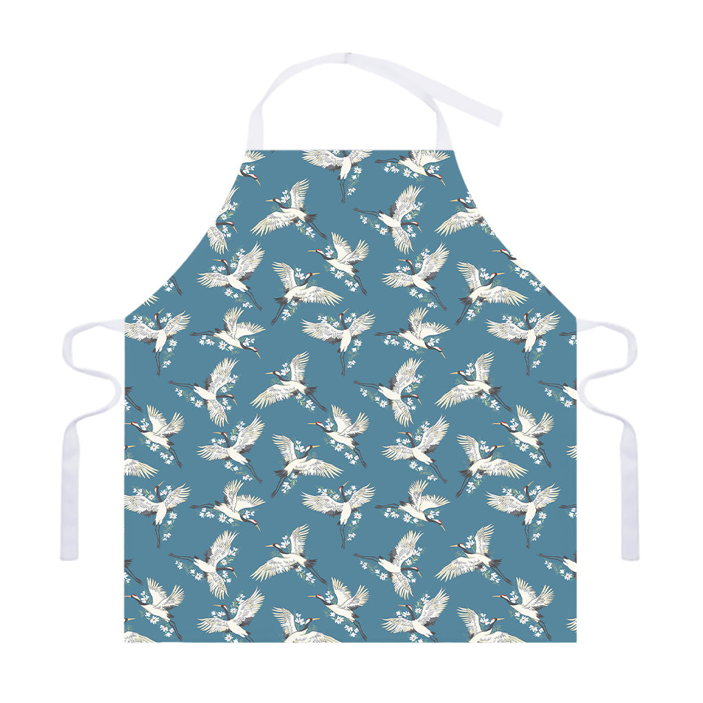 Flying Crane Bird Pattern Print Adjustable Apron