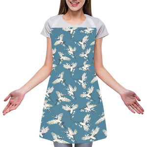 Flying Crane Bird Pattern Print Adjustable Apron