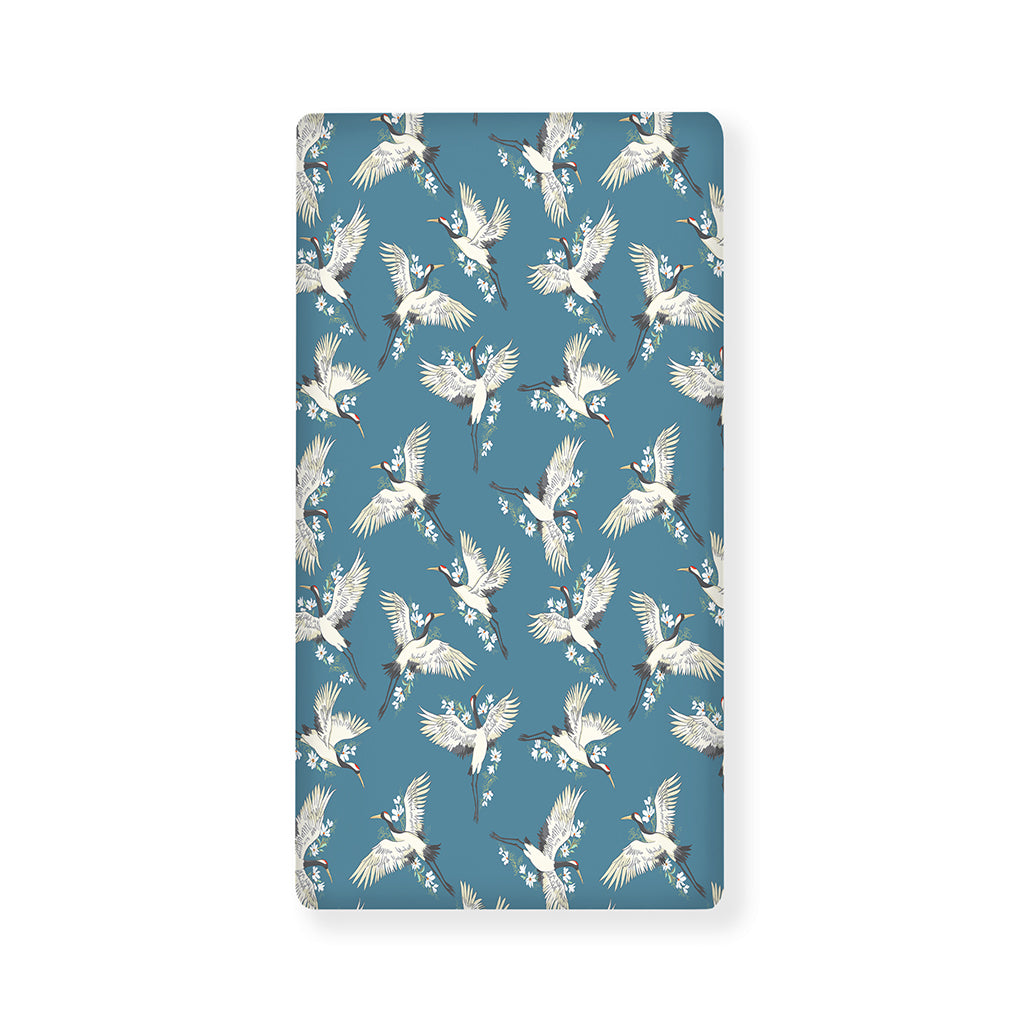 Flying Crane Bird Pattern Print Baby Crib Sheet