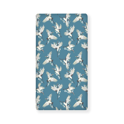 Flying Crane Bird Pattern Print Baby Crib Sheet