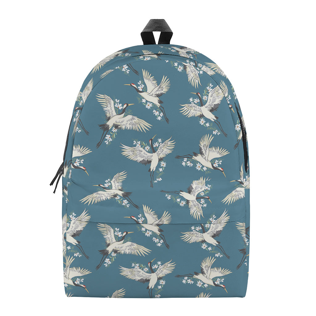 Flying Crane Bird Pattern Print Backpack