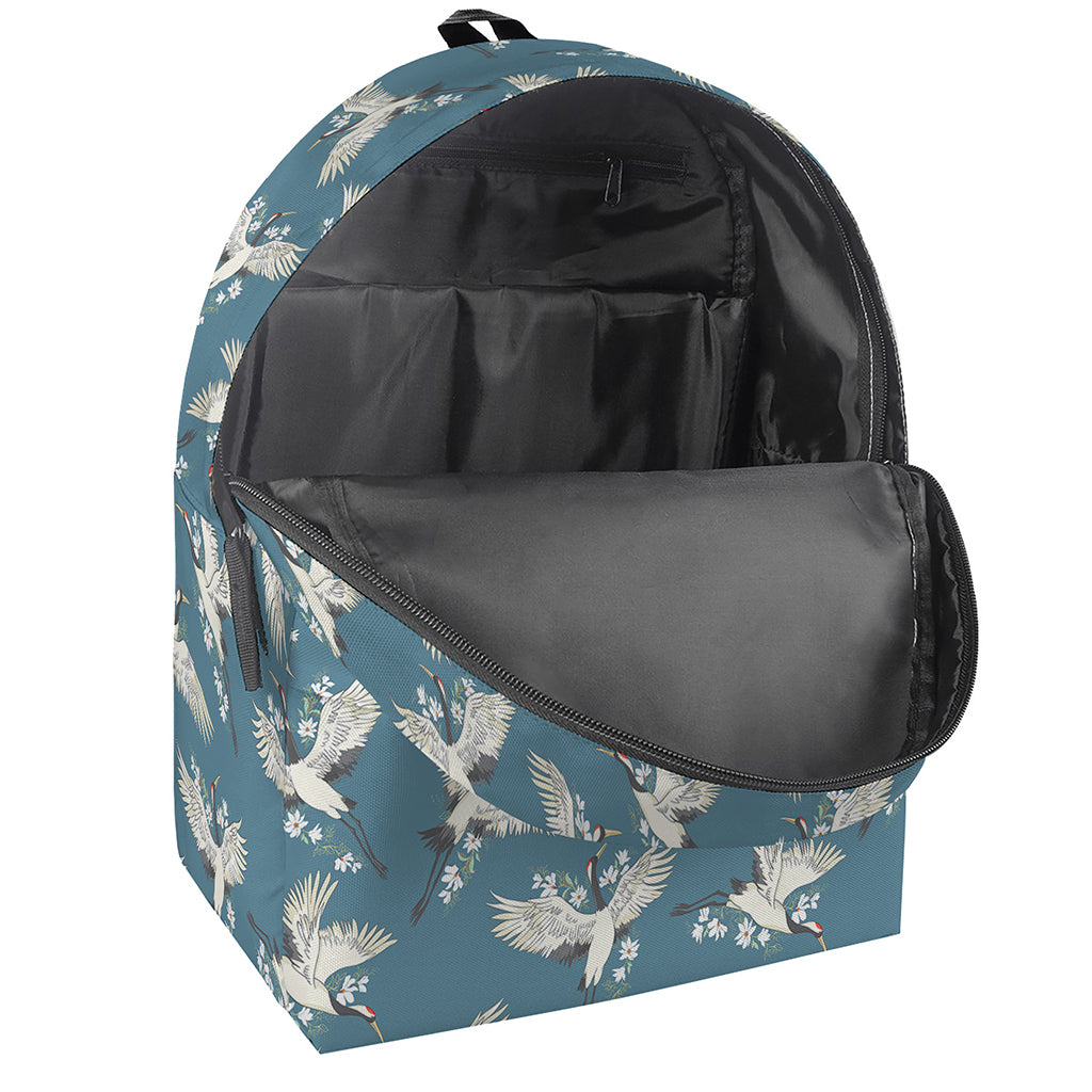 Flying Crane Bird Pattern Print Backpack