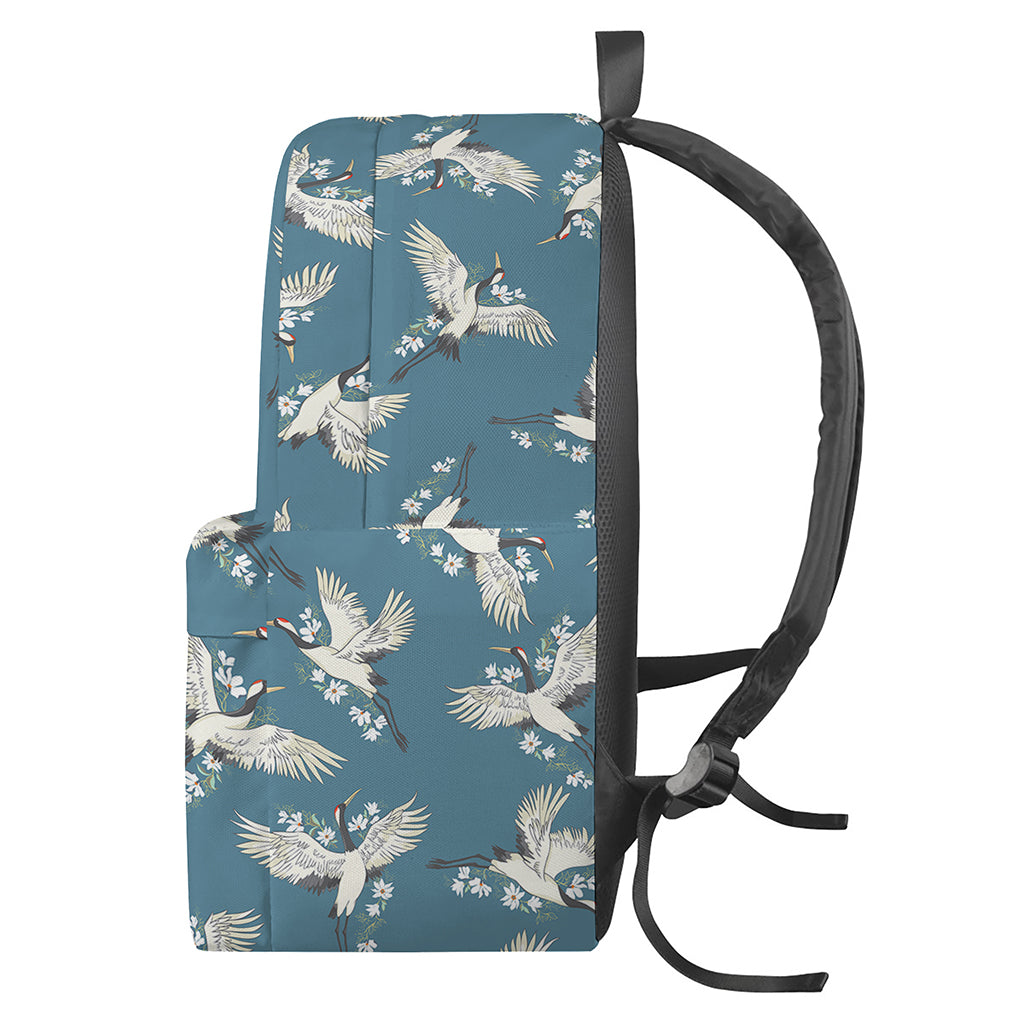 Flying Crane Bird Pattern Print Backpack