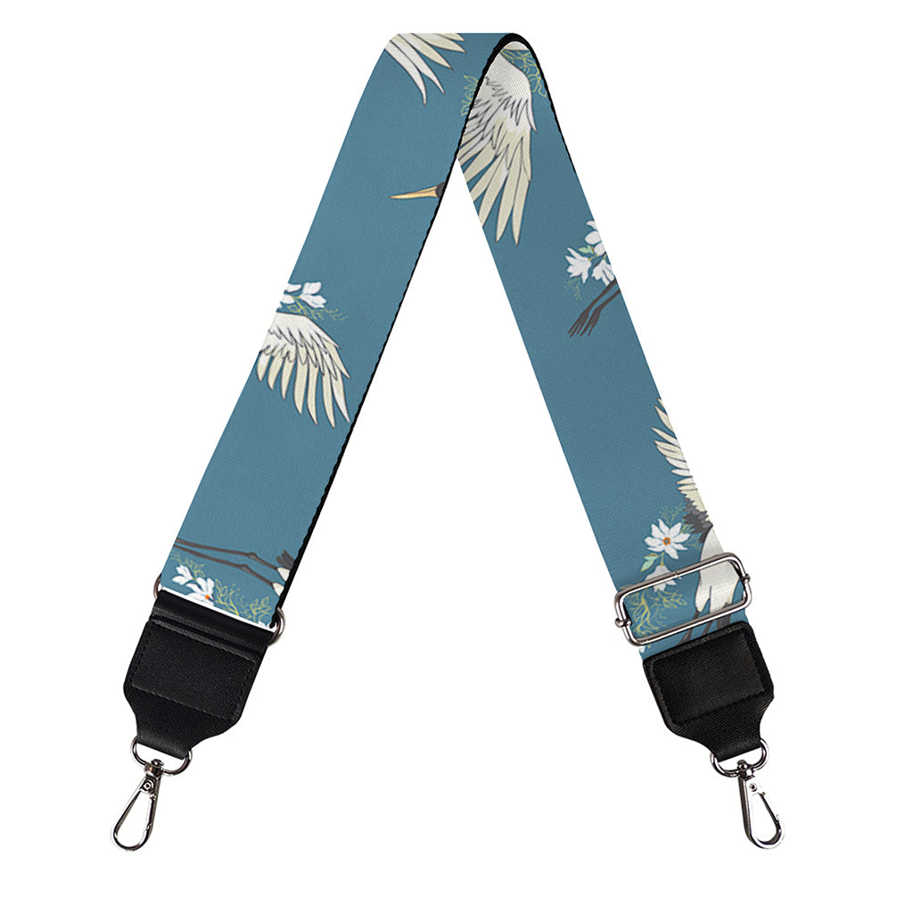 Flying Crane Bird Pattern Print Bag Strap