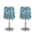 Flying Crane Bird Pattern Print Bar Stool Covers