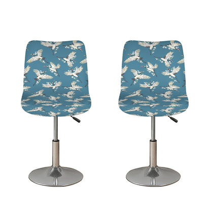 Flying Crane Bird Pattern Print Bar Stool Covers