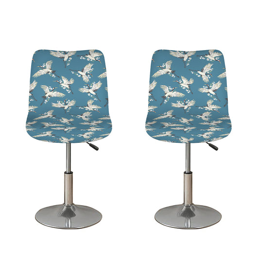 Flying Crane Bird Pattern Print Bar Stool Covers