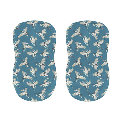 Flying Crane Bird Pattern Print Bar Stool Covers