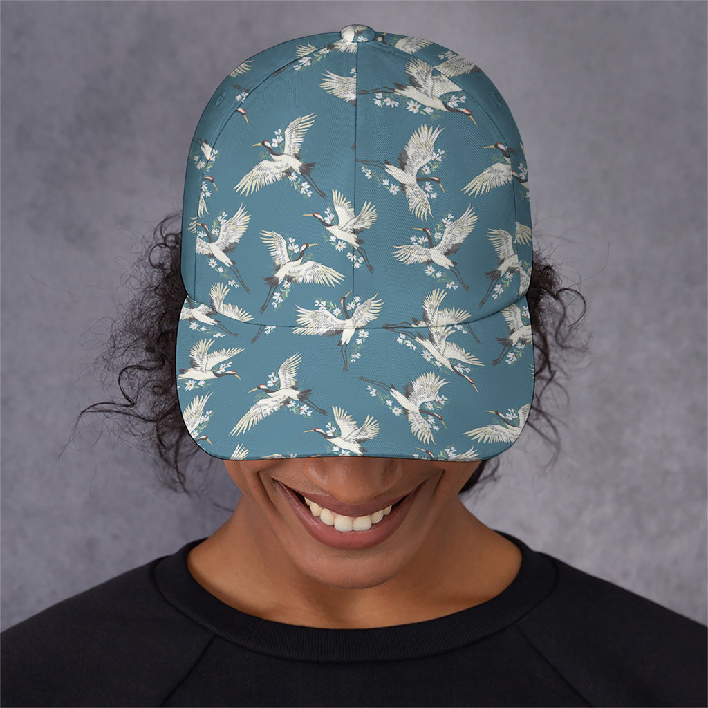 Flying Crane Bird Pattern Print Baseball Cap