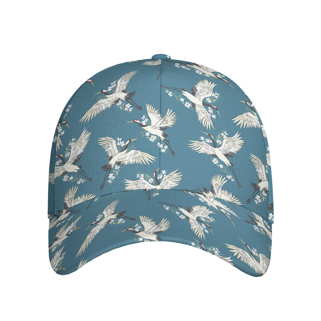 Flying Crane Bird Pattern Print Baseball Cap