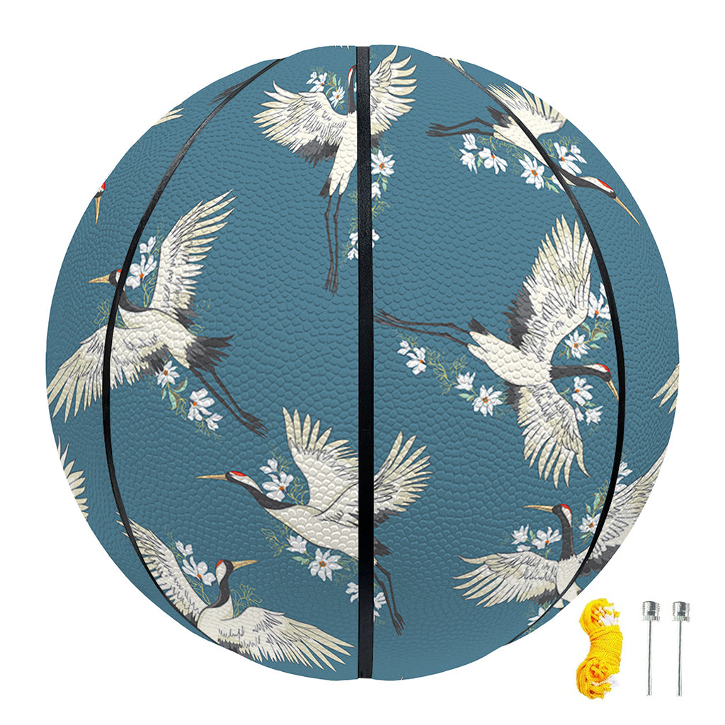 Flying Crane Bird Pattern Print Basketball