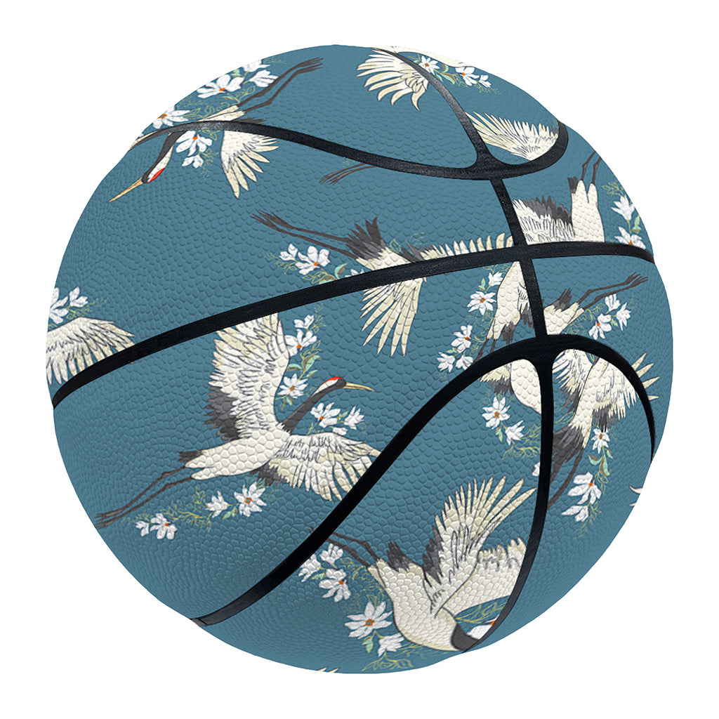 Flying Crane Bird Pattern Print Basketball