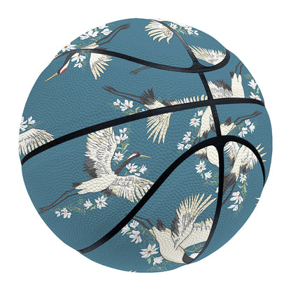Flying Crane Bird Pattern Print Basketball