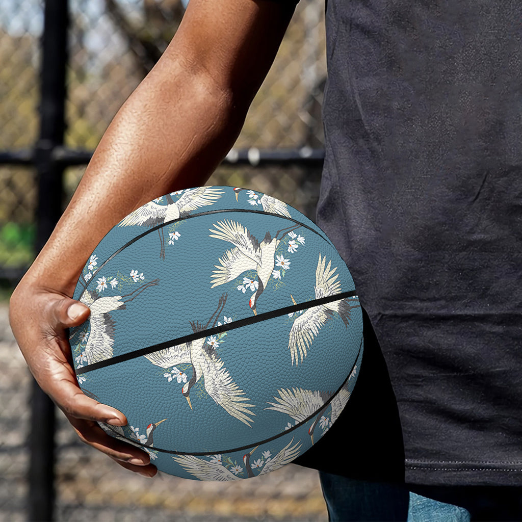 Flying Crane Bird Pattern Print Basketball