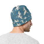 Flying Crane Bird Pattern Print Beanie