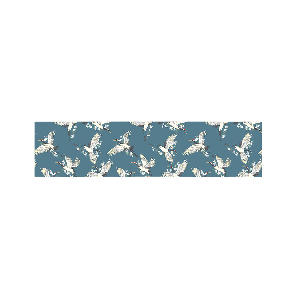 Flying Crane Bird Pattern Print Bed Runner