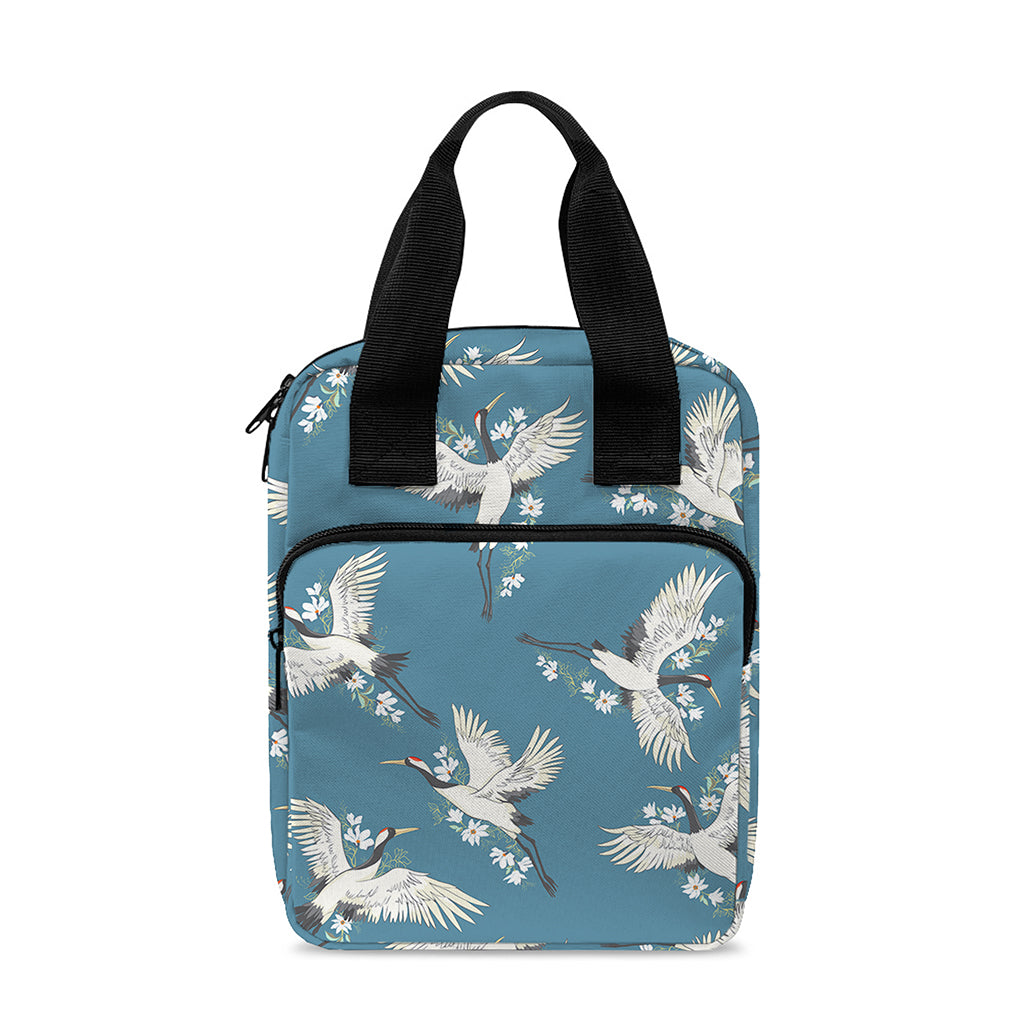 Flying Crane Bird Pattern Print Bible Tote Bag