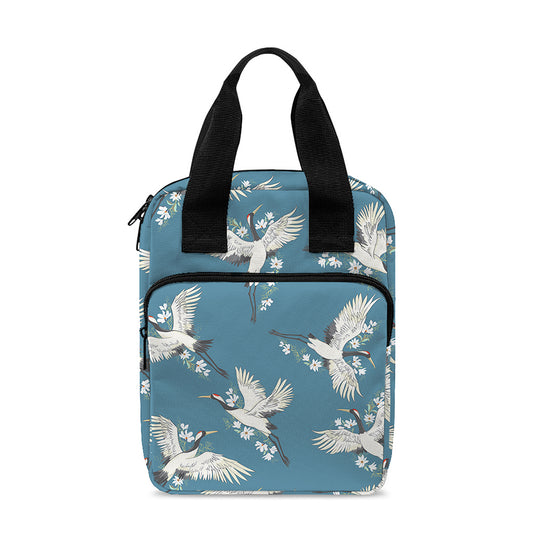 Flying Crane Bird Pattern Print Bible Tote Bag