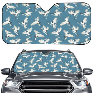 Flying Crane Bird Pattern Print Car Windshield Sun Shade