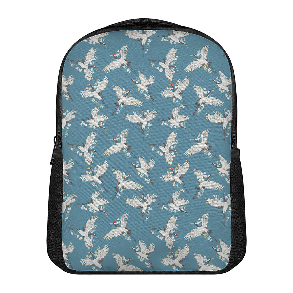 Flying Crane Bird Pattern Print Casual Backpack