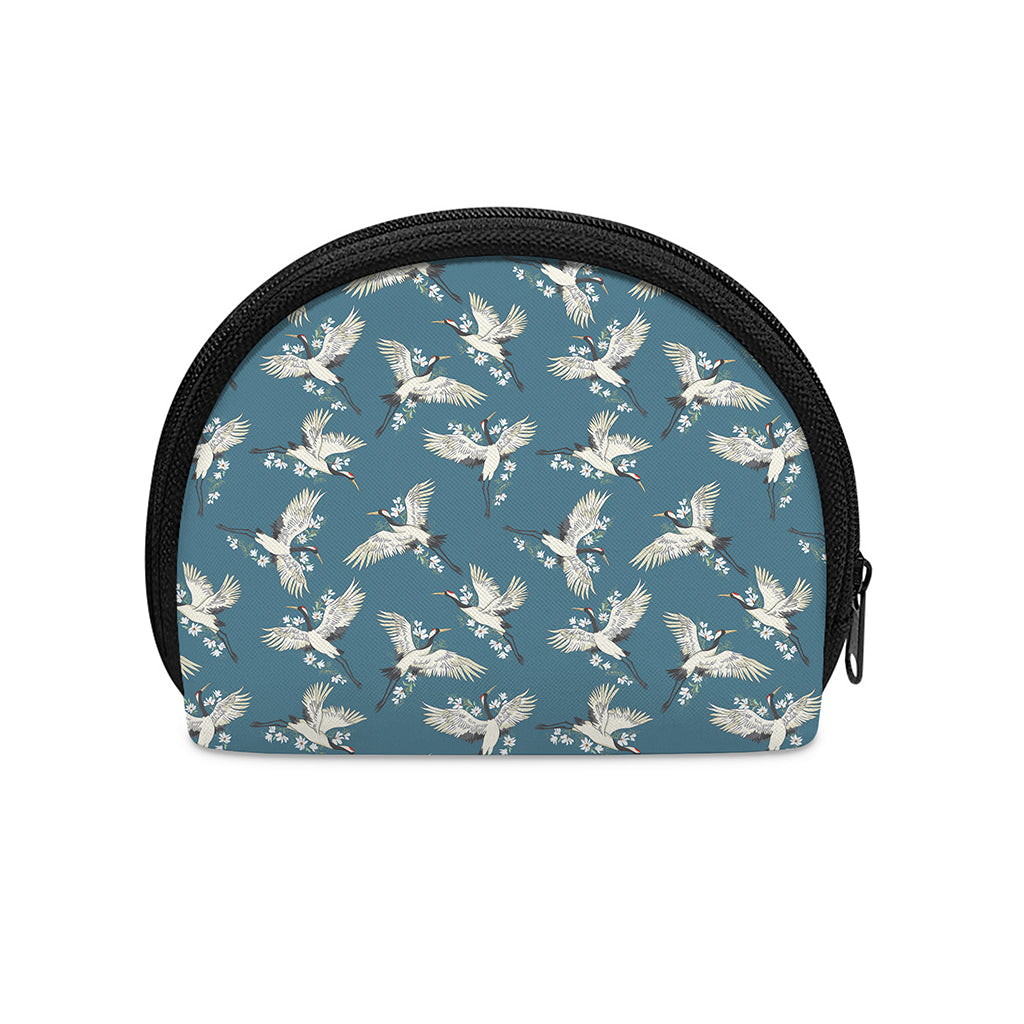 Flying Crane Bird Pattern Print Coin Purse