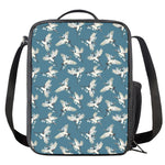 Flying Crane Bird Pattern Print Crossbody Lunch Bag