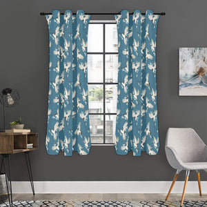 Flying Crane Bird Pattern Print Curtain