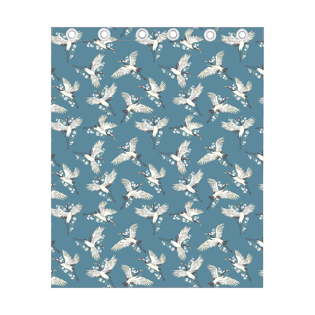 Flying Crane Bird Pattern Print Curtain