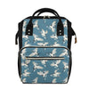 Flying Crane Bird Pattern Print Diaper Bag