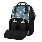 Flying Crane Bird Pattern Print Diaper Bag