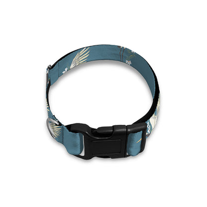 Flying Crane Bird Pattern Print Dog Collar