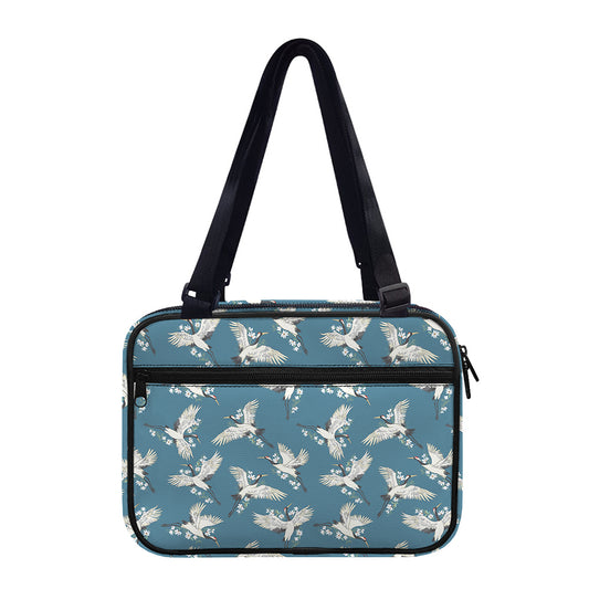 Flying Crane Bird Pattern Print Double Strap Bible Bag