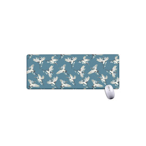 Flying Crane Bird Pattern Print Extended Mouse Pad