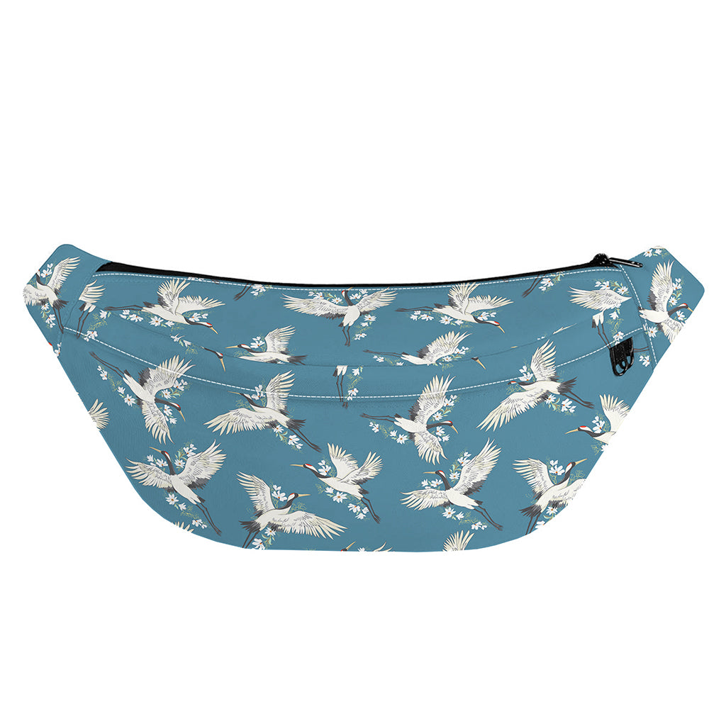Flying Crane Bird Pattern Print Fanny Pack