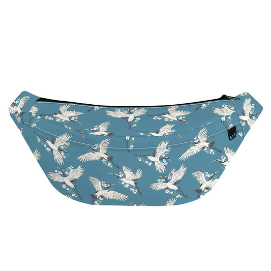 Flying Crane Bird Pattern Print Fanny Pack